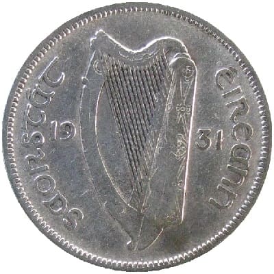 Irish Free State 1931 Half Crown