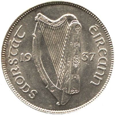 Irish Free State 1937 Half Crown