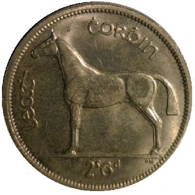 Eire 1962 Half Crown Value