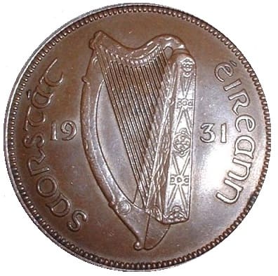 Irish Free State 1931 Penny Value