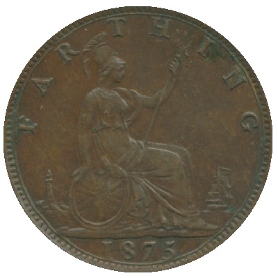 1875 UK Farthing Value