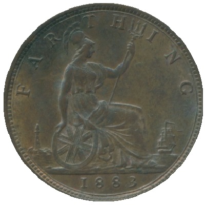 1883 UK Farthing Value