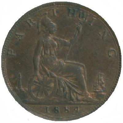 1884 UK Farthing Value