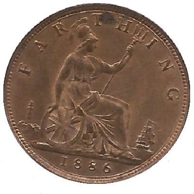 1886 UK Farthing Value