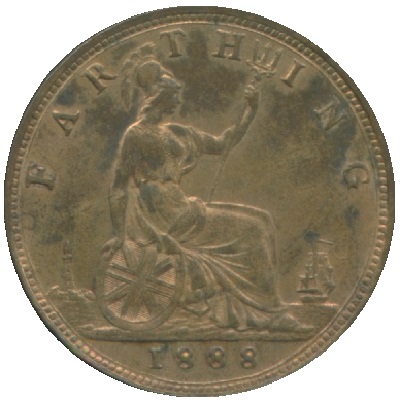 1888 UK Farthing Value