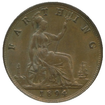 1894 UK Farthing Value