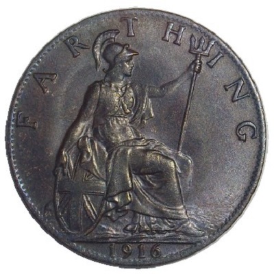 1916 UK Farthing Value