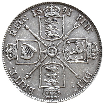 1891 Two Shillings Value