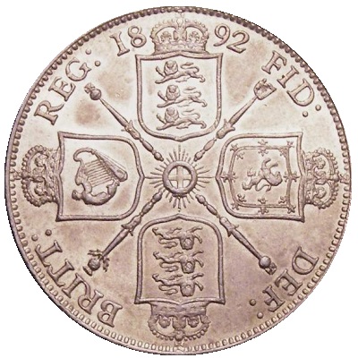 1892 Two Shillings Value