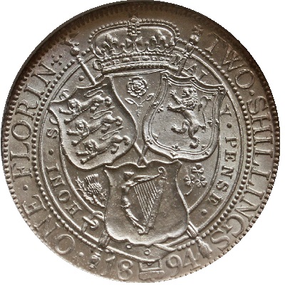 1894 Two Shillings Value