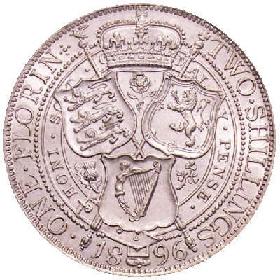 1896 Two Shillings Value