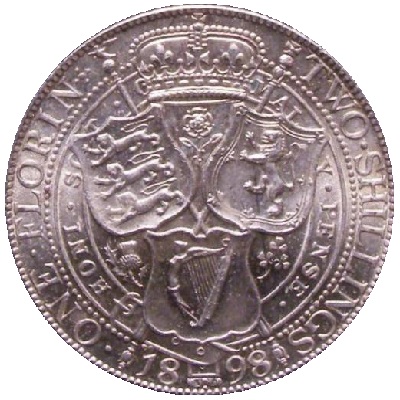 1898 Two Shillings Value