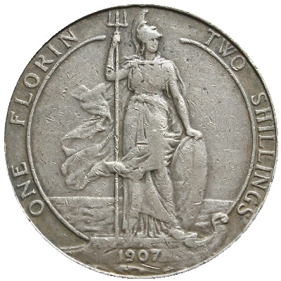 1907 Two Shillings Value