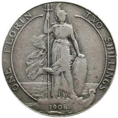 1908 Two Shillings Value