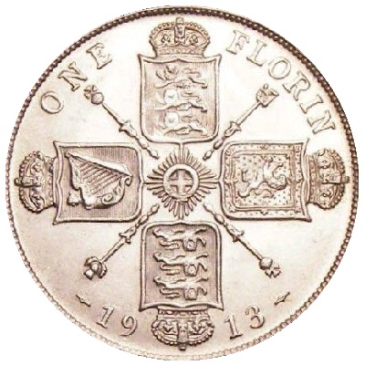 1913 Two Shillings Value