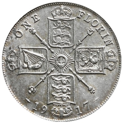 1917 Two Shillings Value