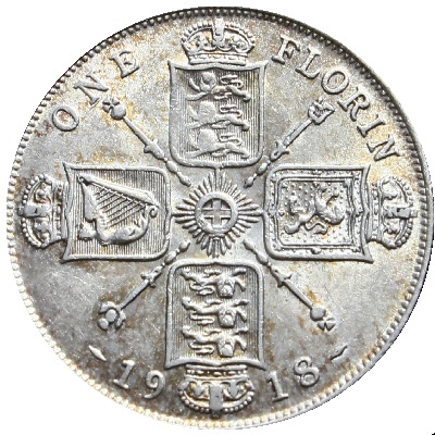 1918 Two Shillings Value