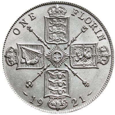 1921 Two Shillings Value