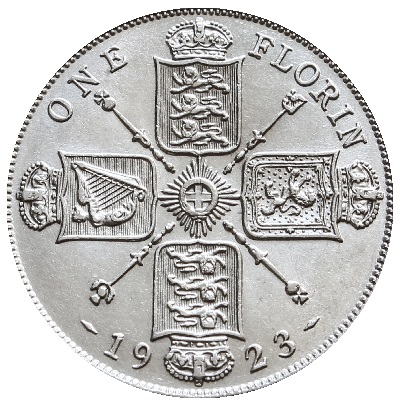 1923 Two Shillings Value
