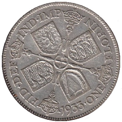 1933 Two Shillings Value