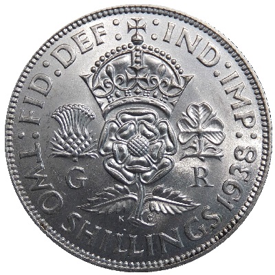 1938 Two Shillings Value