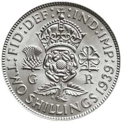 1939 Two Shillings Value