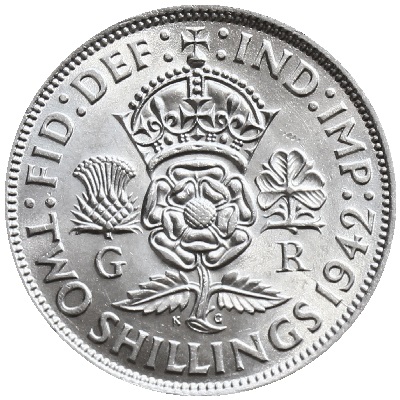 1942 Two Shillings Value