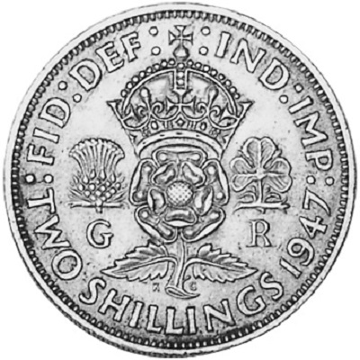 1947 Two Shillings Value