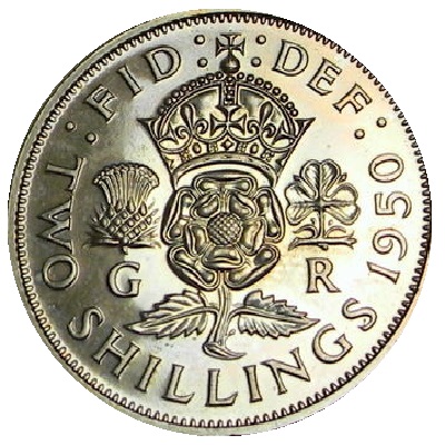 1950 UK Florin | 1950 two-shilling piece