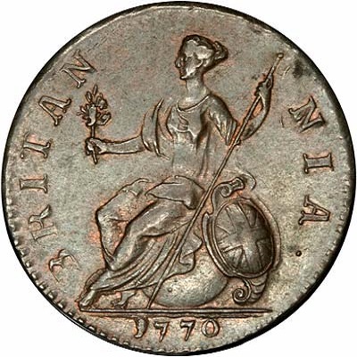1770 UK Half Penny Value