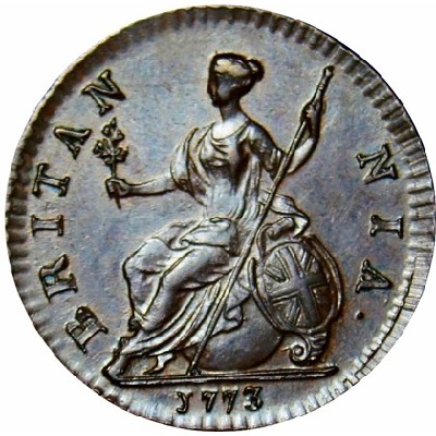 1773 UK Half Penny Value
