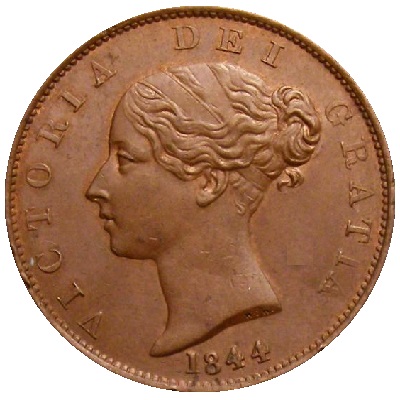 Halfpenny 1844 Value