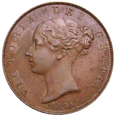 Halfpenny 1845 Value