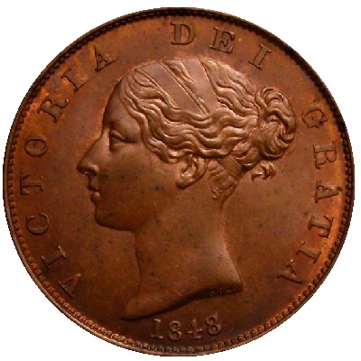 Halfpenny 1848 Value