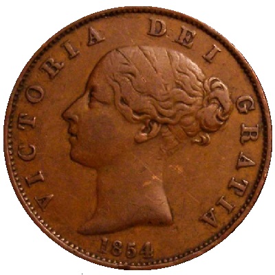 Halfpenny 1854 Value