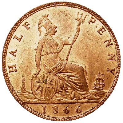 UK Halfpenny 1866 Value