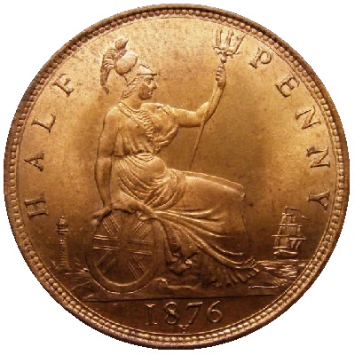 UK Halfpenny 1876 Value