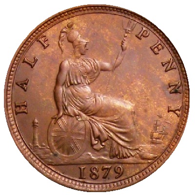 1879 UK Half Penny Value