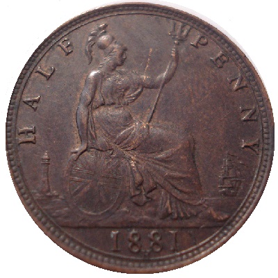 Halfpenny 1881 Value