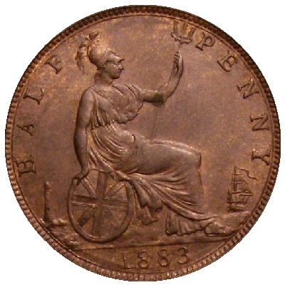 1883 UK Half Penny Value