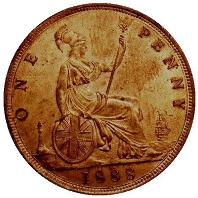 1888 UK Half Penny Value