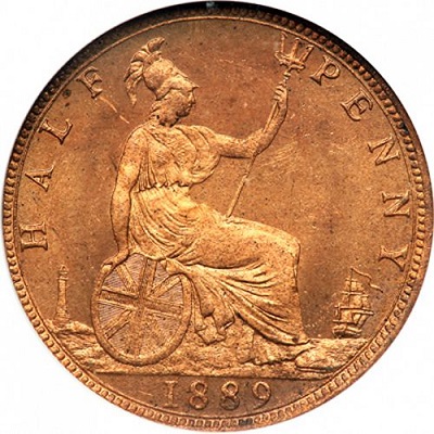 1889 UK Half Penny Value