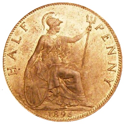 1896 UK Half Penny Value