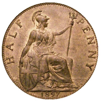 1897 UK Half Penny Value