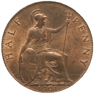 1901 UK Half Penny Value