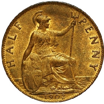 1902 UK Half Penny Value