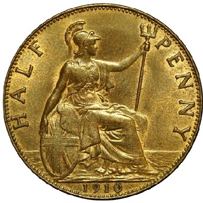 1910 UK Half Penny Value