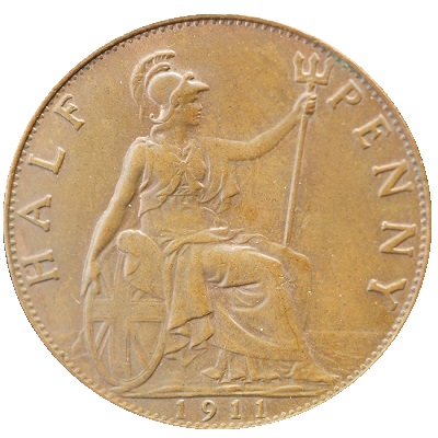 1911 UK Half Penny Value