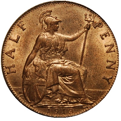 1913 UK Half Penny Value