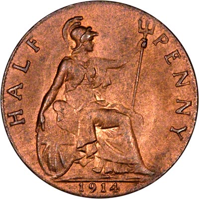 1914 UK Half Penny Value